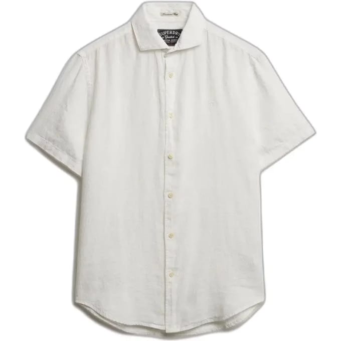 Superdry Riviera Linen Overhemd Met Korte Mouwen Wit L Man