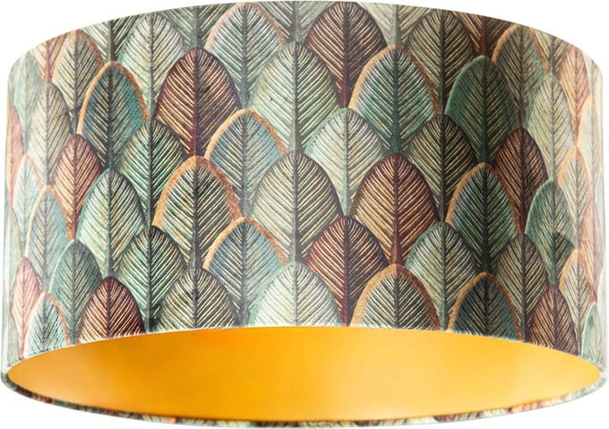 QAZQA cilinder velours - Klassieke Lampenkap - Ø 50 cm - Groen -