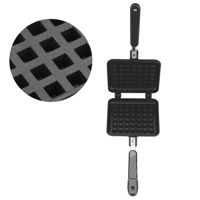 Huishoudelijke Keuken Gas NOn Stick Wafelijzer Pan Vorm Vorm Persplaat Koken Bakgereedschap black