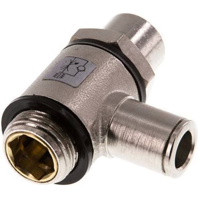 L-stuk Regelventiel 8 mm - G3/8'' Regeling-in Messing Sleufschroef Banjo