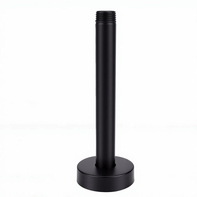Douchearm met Flens Plafondbevestiging Vervanging Regen Douchekop Rechte Arm Plafondmontage Zwart 6 Inch zwart