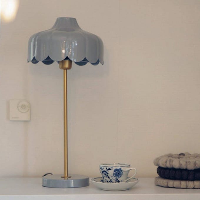 PR Home Tafellamp Wells, blauw/goudkleurig Hoogte 50 cm