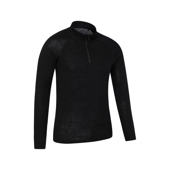 Mountain Warehouse Heren Merino II Base Layer Top (Zwart)