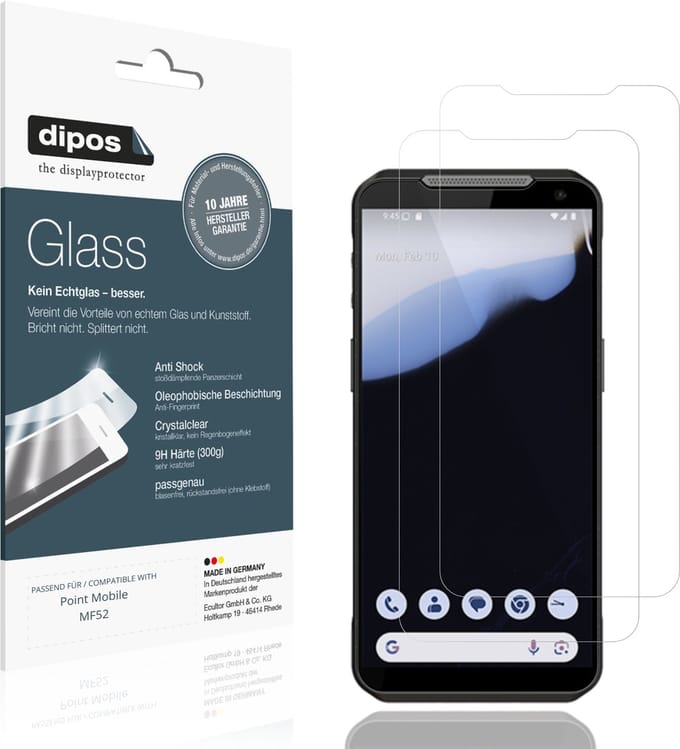 dipos – 2x Pantserfolie geschikt voor Point Mobile MF52 | 9H Screenprotector