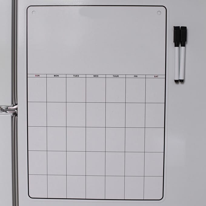 Whiteboard Maandplanner Koelkast Magnetisch Memobord Koelkastmagneet Kalender gray