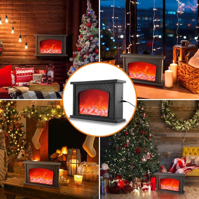 LED-haard - warme decoratie / sfeerhaard / realistisch vuur/vlameffect 8,8D x 32B x 21H centimeter