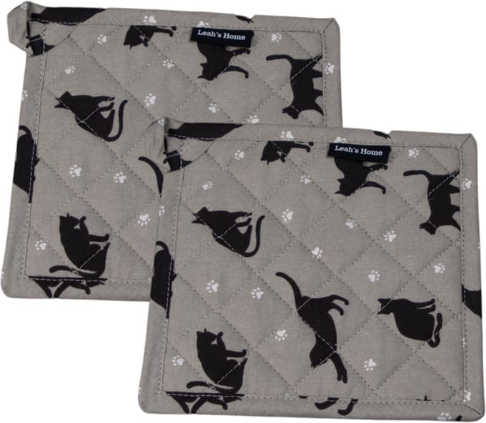 Pannenlappen set - 2 stuks - Cadeau voor haar - Kat - Poes