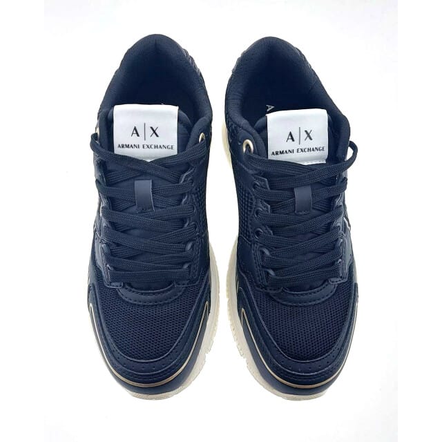 Lace-Up Polyester Sneakers with Laces - Black