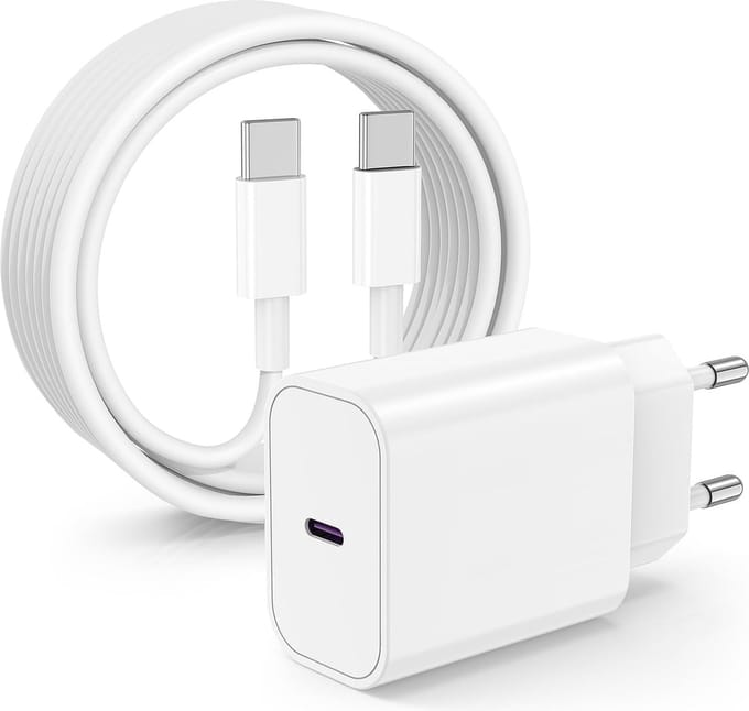 oTronica USB C Adapter 30W snellader met usb C naar usb C kabel 1M Geschikt voor o.a. Smartphone en Tablet