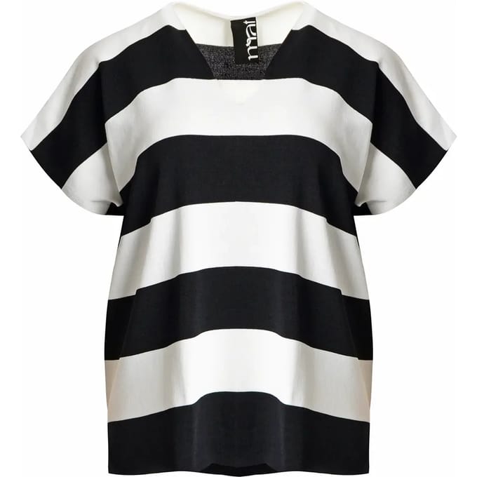 V-hals T-shirt in breisel vrouw Mat Fashion