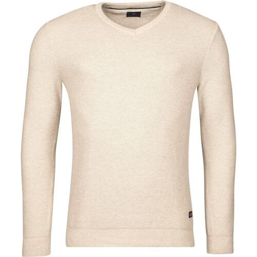 Baileys Trui Two-Tone Jacquard Interlock V-Neck Allover Plated Kitt Melange / male