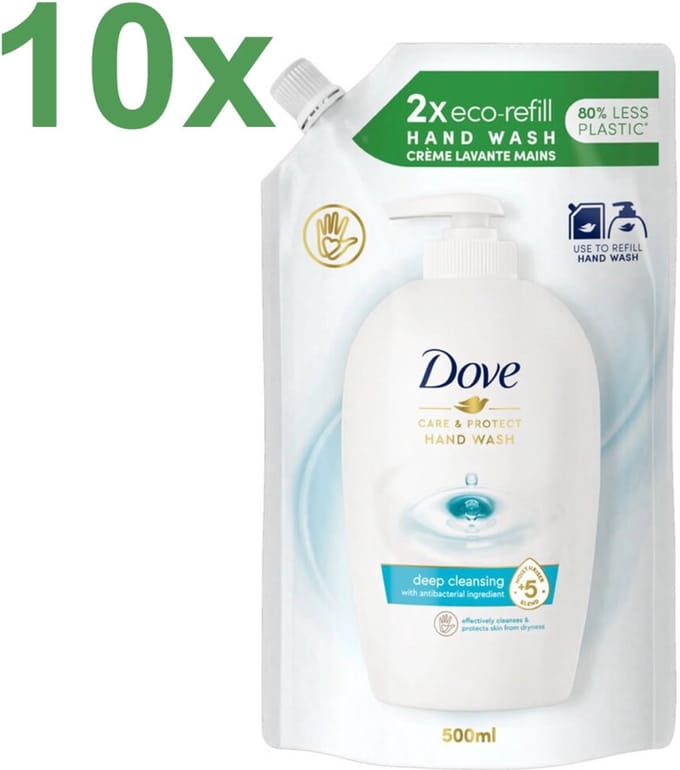 Dove Handzeep Navulling Deep Cleansing - 10 x 500 ml - Voordeelverpakking