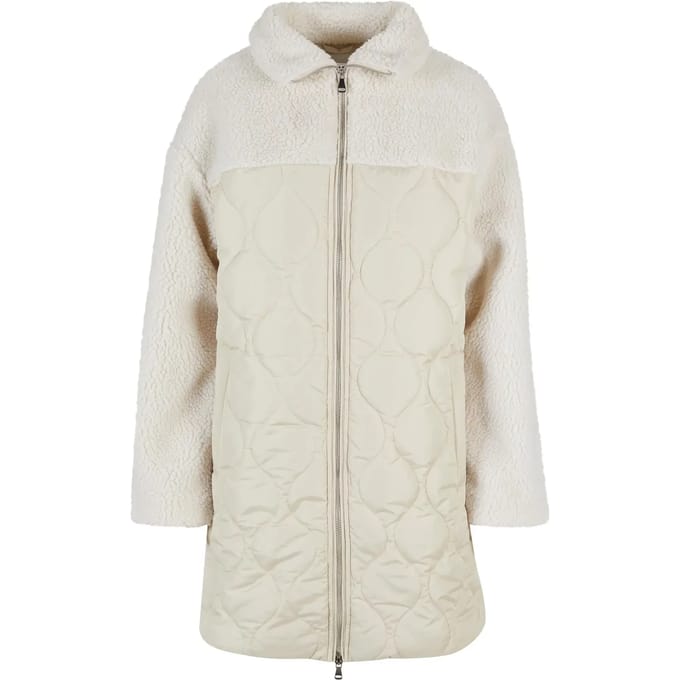 Urban Classics - Oversized Sherpa Quilted Winterjas - M - Wit