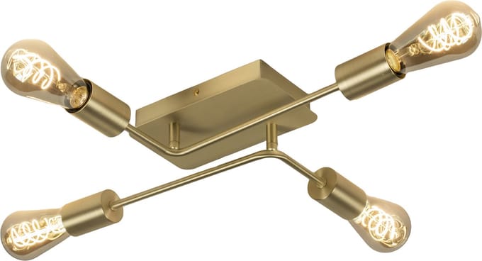 Lumidora Plafondlamp 74780 - Plafonniere - JADE - 4 Lichts - E27 - Goud - Messing (kleur) - Metaal