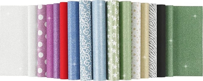 Glitterpapier blok, A4, vel 210x297 mm, 150 gr, 30 vel/ 1 stuk