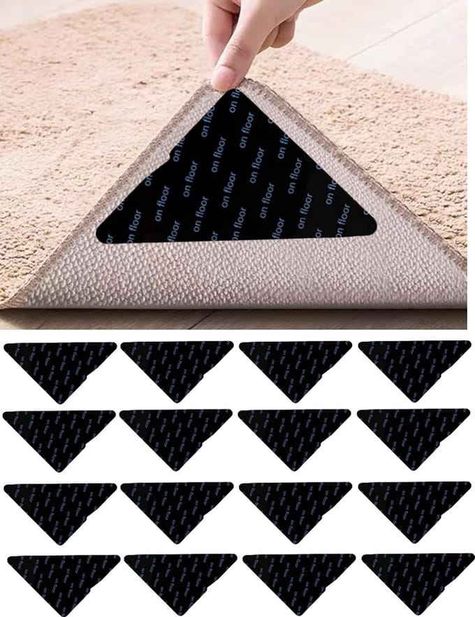 Antislip tapijtgrippers, set van 16 – wasbaar, herbruikbaar en sterke grip