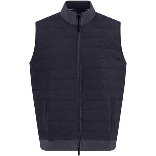 Fynch-Hatton Body-Warmer Hybrid Vest Suede Like Fabric Navy / male