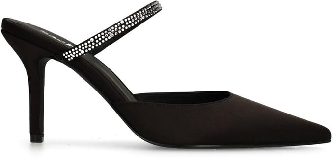 Sacha - Dames - Zwarte pumps met strass bandje - Maat 39
