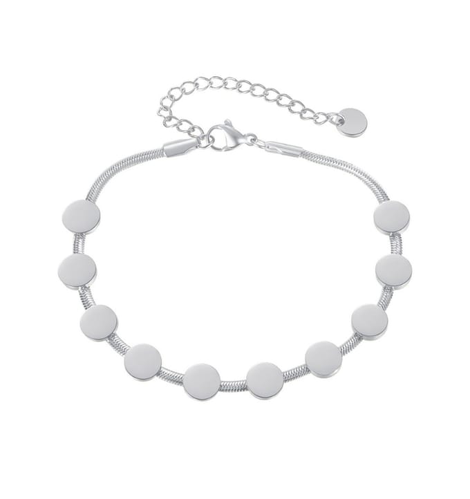 Bold armband met munten | Stainless Steel Zilver