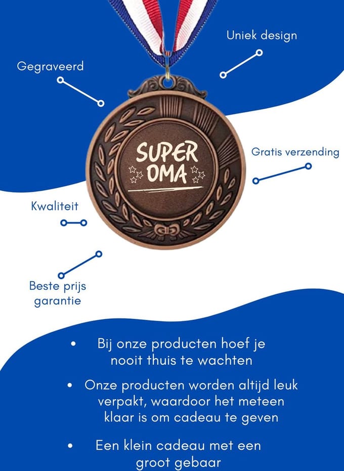 Akyol - super oma medaille bronskleuring - Oma - familie - cadeau