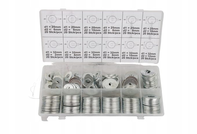 carrosseriering set 240 stuks - verschillende maten - sluitring