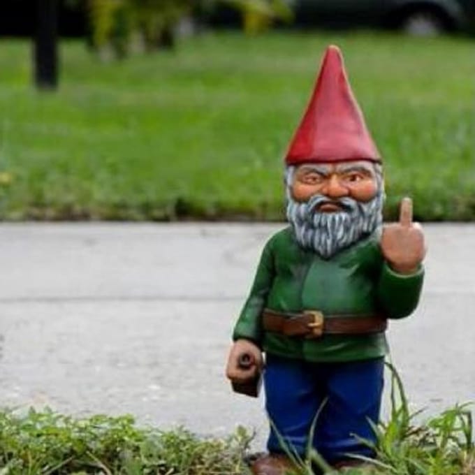 Grappige Tuinkabouter Beeld 15cm - Waterdicht Tuin Ornament voor Balkon en Terras met Middenvinger Design