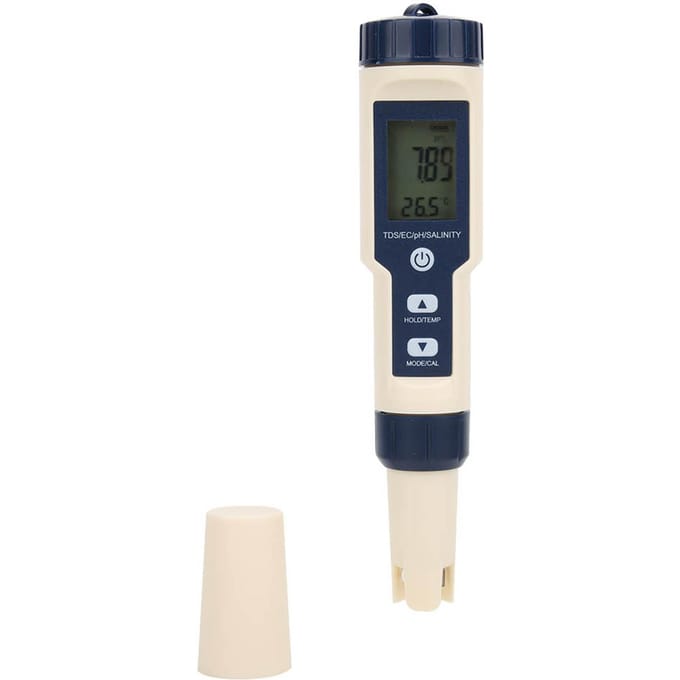 5 in 1 Draagbare Digitale PHSaliniteitTempTDSEC Meter Multifunctionele Waterkwaliteitstester Detector
