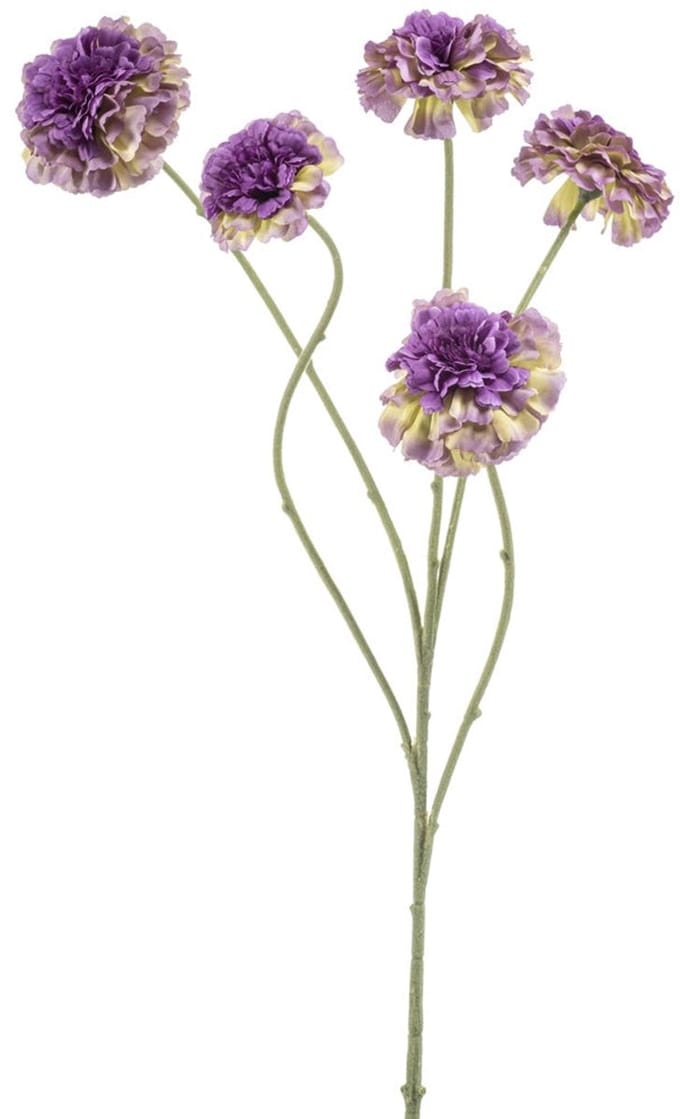 Emerald - Kunstbloem Zinnia 90cm groen/paars - Kunstplant voor binnen