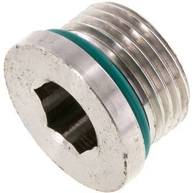 Plug UN 1-1/16''-12 RVS FKM met binnenzeskant 400 bar (5620.0psi)