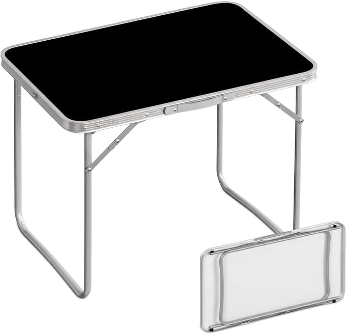 Campingtafel inklapbaar - 68,5x70x50 cm - lichtgewicht - zwart