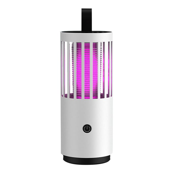 Muggenlamp Elektrische Schok Sterke Zuiging USB Oplaadbaar Muggenval Lamp Zappend white