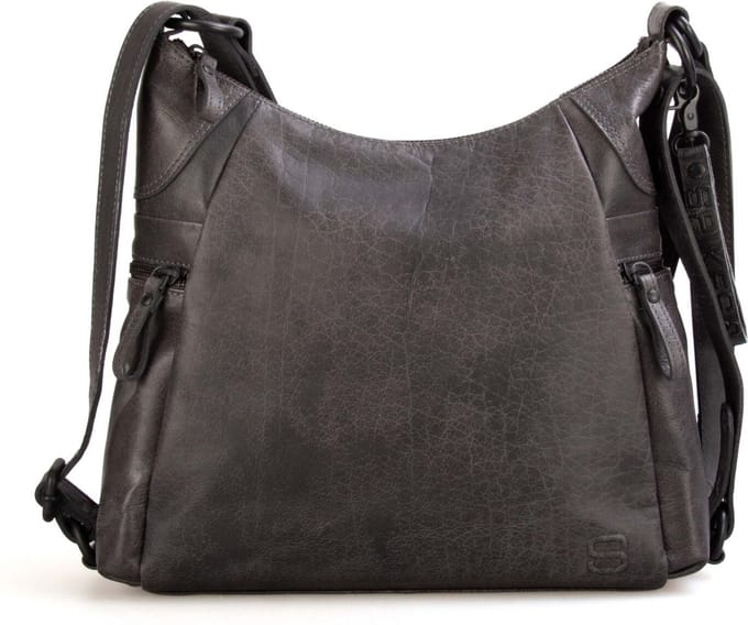 Leren Rugzak / Schoudertas / Crossbodytas - Parker - Grijs