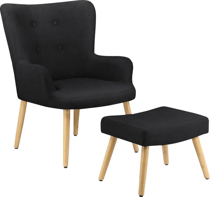 Coco-Fauteuil - Zwart Microvezel