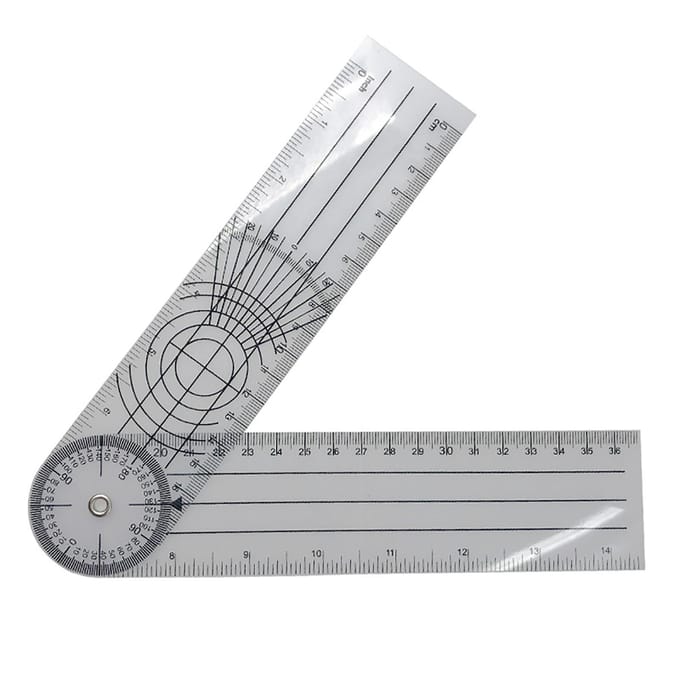 Hoekmeter 360 Graden Draaibaar Flexibel Mat PVC Semi-Transparant Hoekzoeker voor gray