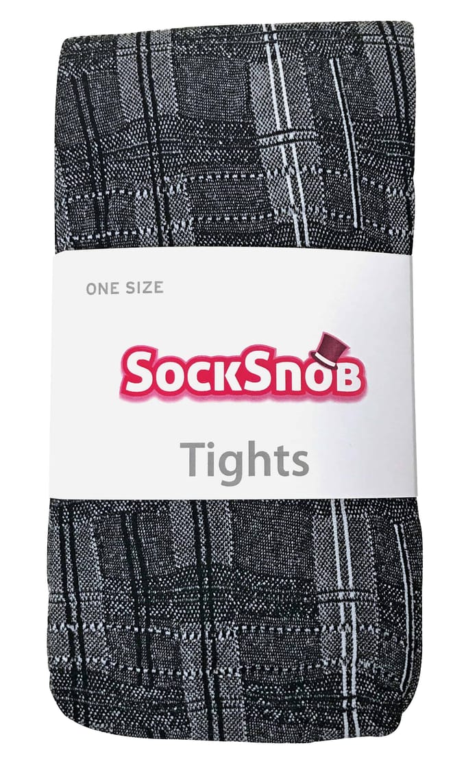 Sock Snob Dames80 denier ondoorzichtig patroon panty's - Skye Zwart / wit