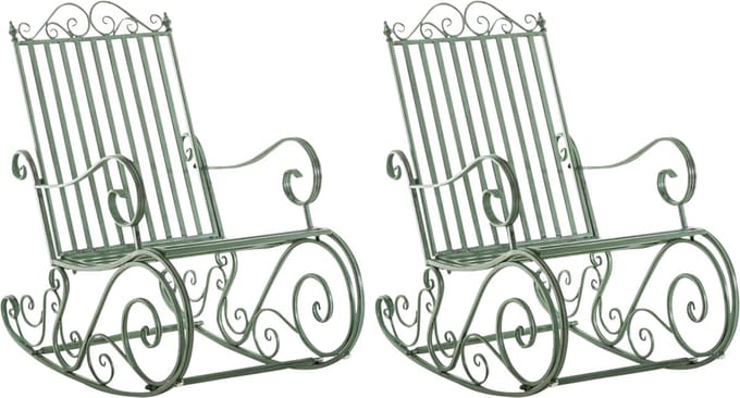 CLP Smilla Set van 2 schommelstoelen antiek/groen