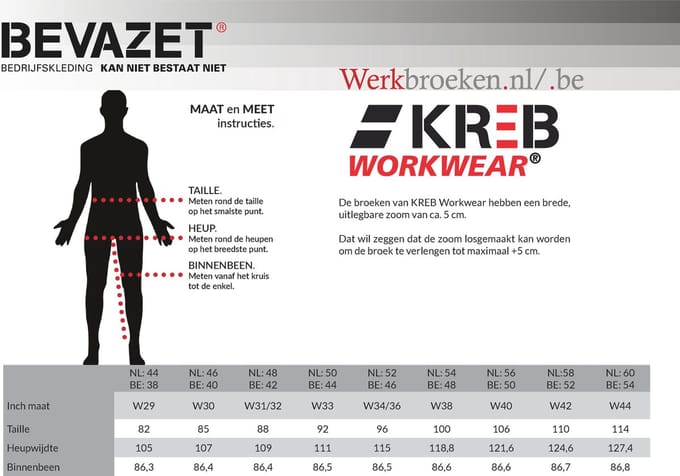 Kreb Workwear® Bob Jeans Werkbroek Met Kniestukken