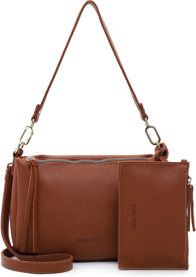 SURI FREY Schoudertas Orry Crossover Bag Darkcognac Bruine