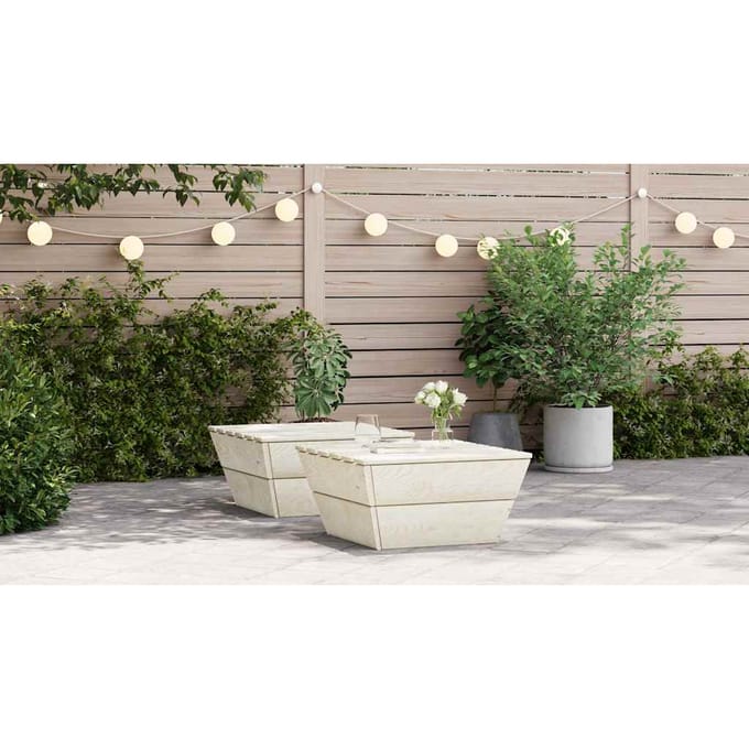 vidaXL - Tuintafels - 2 - st - 60x60x30 - cm - geïmpregneerd - vurenhout