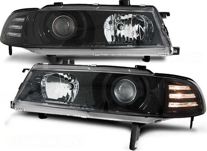 Koplampen HONDA PRELUDE 02 92-01 97 ANGEL EYES ZWART