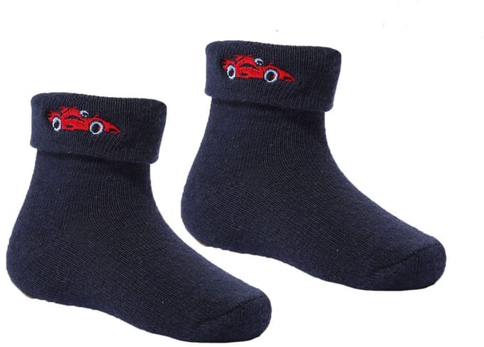 2 paar Baby Sokjes met race-auto - Maat 6-12 mnd