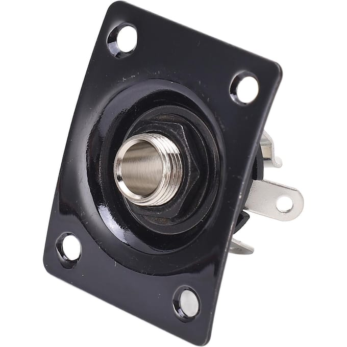 Gitaar Output Jack Plaat Vierkant Metaal Compact Gitaar Jack Socket Plaat voor Telecaster Zwart black