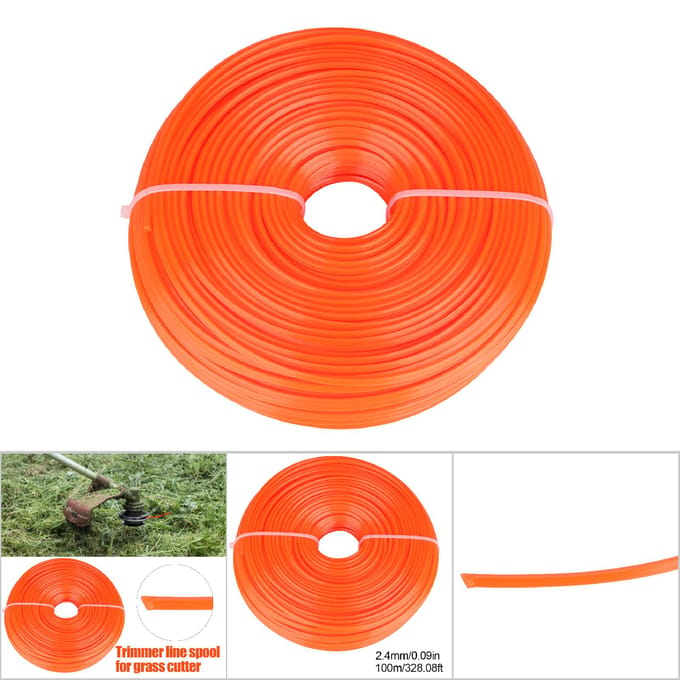 2,4 mm Trimmerlijn Nylon Koord Draad Vierkant Snoer Benzine Grastrimmer 100 m