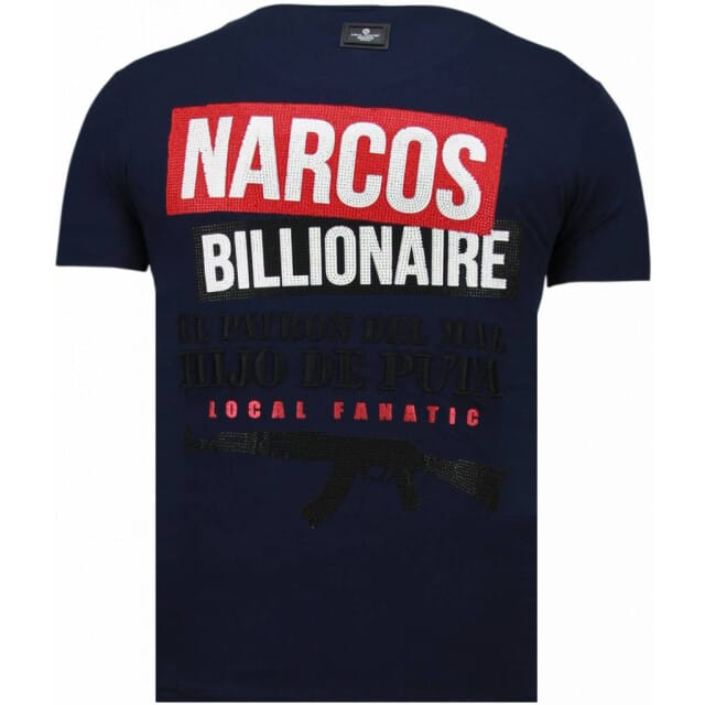 Local Fanatic El patron narcos billionaire rhinestone t-shirt