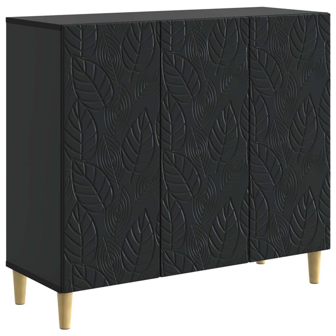 vidaXL - Dressoir - Zwart - 89 - x - 34,5 - x - 80 - cm - Bewerkt - hout