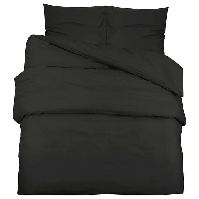 vidaXL - Dekbedovertrekset - lichtgewicht - 155x220 - cm - microvezel - zwart