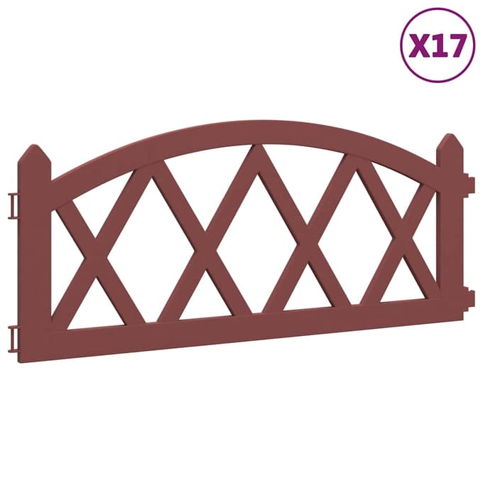 vidaXL - Gazonranden - 17 - st - 10 - m - polypropeen - rood