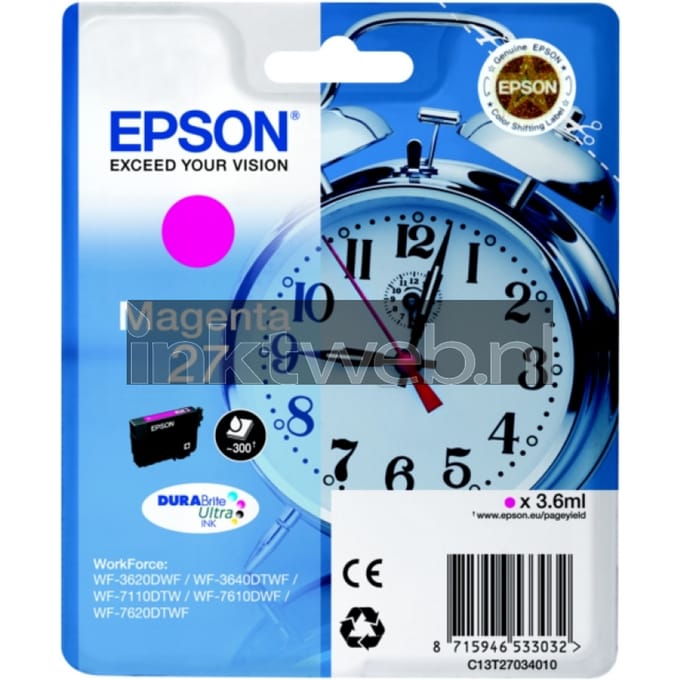 Epson T2703 nr. 27 inktcartridge magenta (origineel)