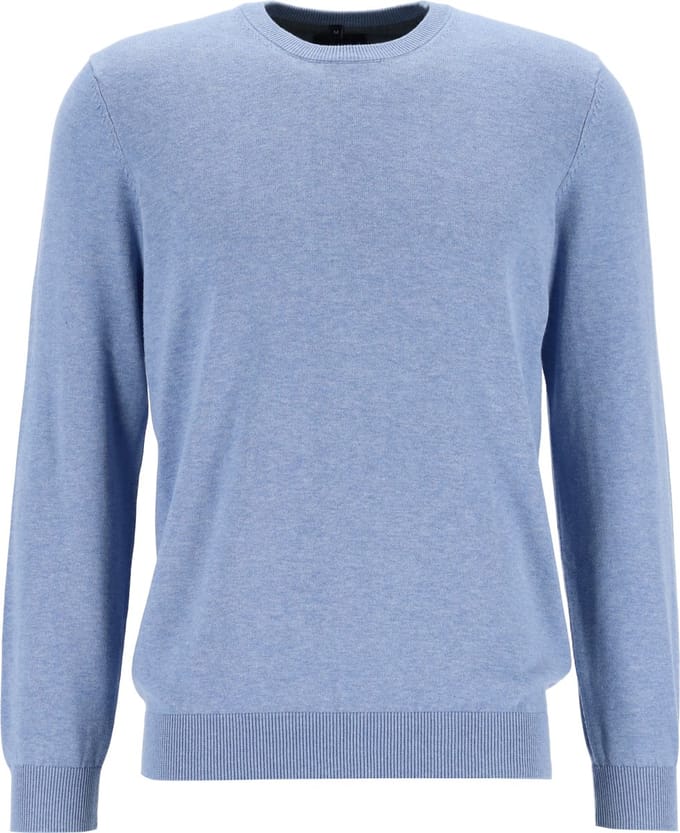 MARVELIS modern fit trui katoen - O-hals - lichtblauw