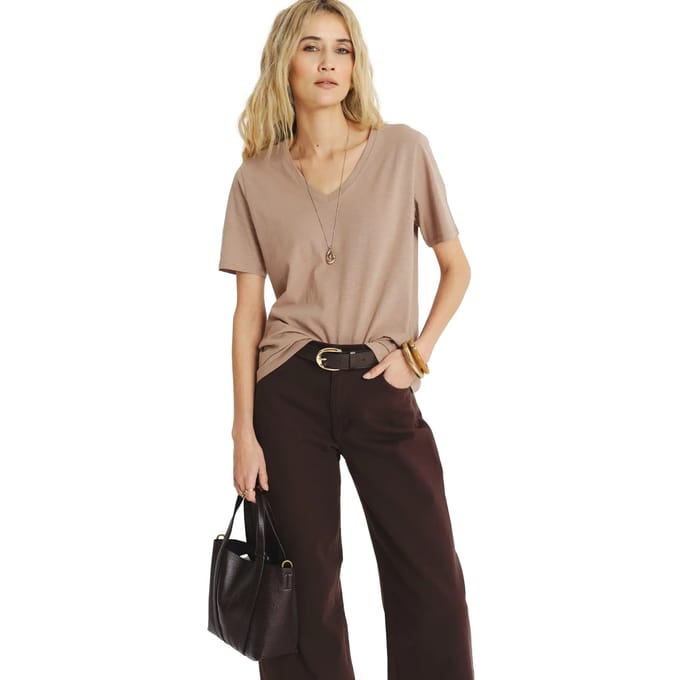 Dames-T-shirt met V-hals Greenpoint Regular March